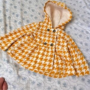 Carter's Yellow Houndstooth Hooded Cape